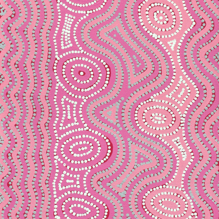 Aboriginal Artwork by Lisa Multa, Tali at Kungkayunti, 90x40cm