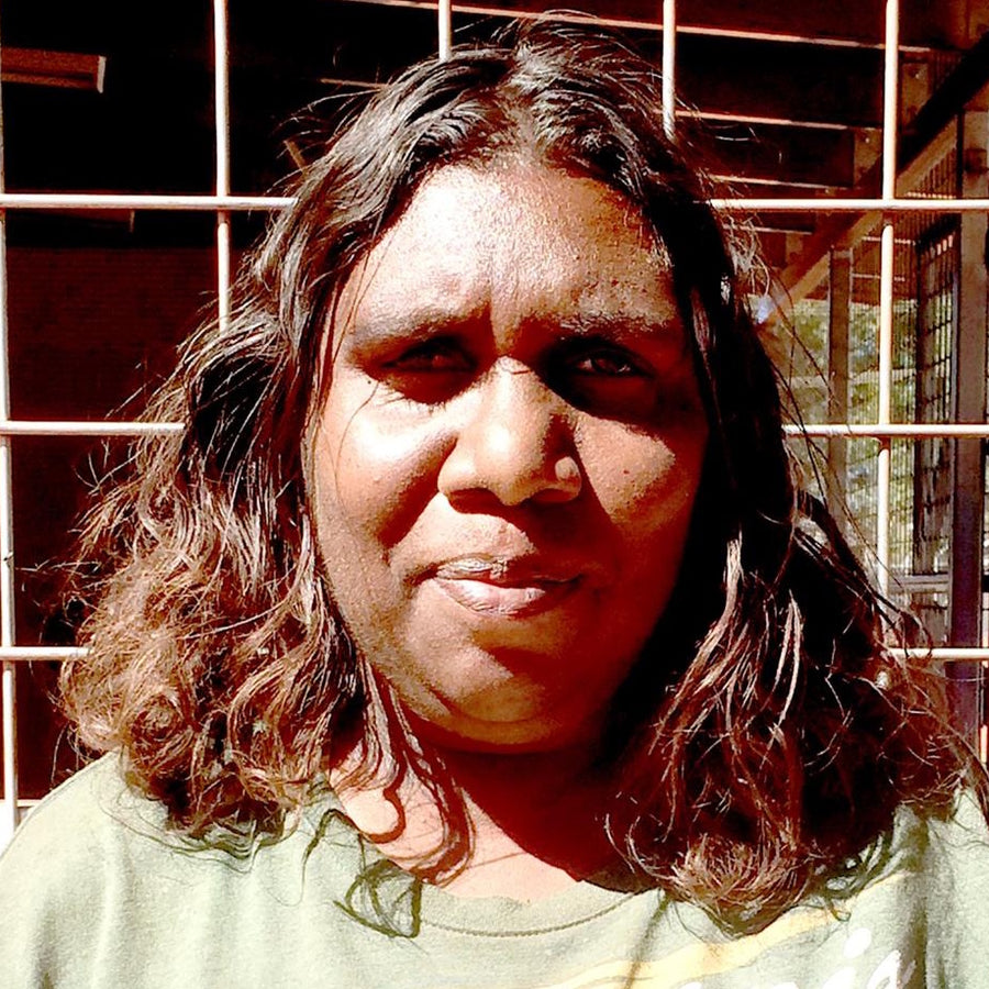 Aboriginal Artwork by Lizzie Nungarrayi Spencer, Wardapi Jukurrpa (Goanna Dreaming) - Yarripurlangu, 30x30cm