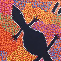 Aboriginal Artwork by Lizzie Nungarrayi Spencer, Wardapi Jukurrpa (Goanna Dreaming) - Yarripurlangu, 30x30cm