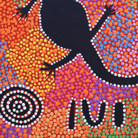 Aboriginal Artwork by Lizzie Nungarrayi Spencer, Wardapi Jukurrpa (Goanna Dreaming) - Yarripurlangu, 30x30cm