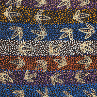 Aboriginal Artwork by Lloyd Jampijinpa Brown, Yankirri Jukurrpa (Emu Dreaming) - Ngarlikurlangu, 122x46cm
