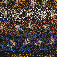 Aboriginal Artwork by Lloyd Jampijinpa Brown, Yankirri Jukurrpa (Emu Dreaming) - Ngarlikurlangu, 122x46cm