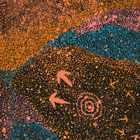 Aboriginal Artwork by Lloyd Jampijinpa Brown, Yankirri Jukurrpa (Emu Dreaming) - Ngarlikurlangu, 152x30cm