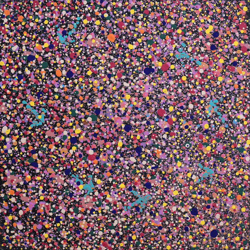 Aboriginal Artwork by Lloyd Jampijinpa Brown, Yankirri Jukurrpa (Emu Dreaming) - Ngarlikurlangu, 30x30cm