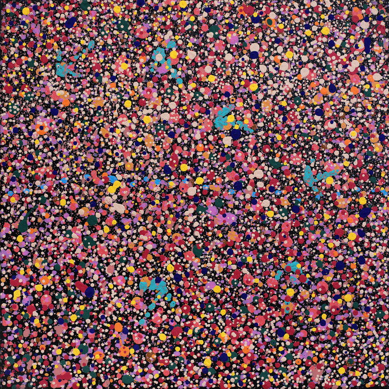 Aboriginal Artwork by Lloyd Jampijinpa Brown, Yankirri Jukurrpa (Emu Dreaming) - Ngarlikurlangu, 30x30cm