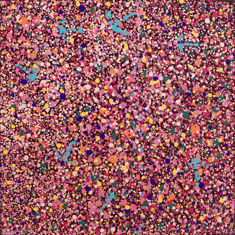 Aboriginal Artwork by Lloyd Jampijinpa Brown, Yankirri Jukurrpa (Emu Dreaming) - Ngarlikurlangu, 30x30cm