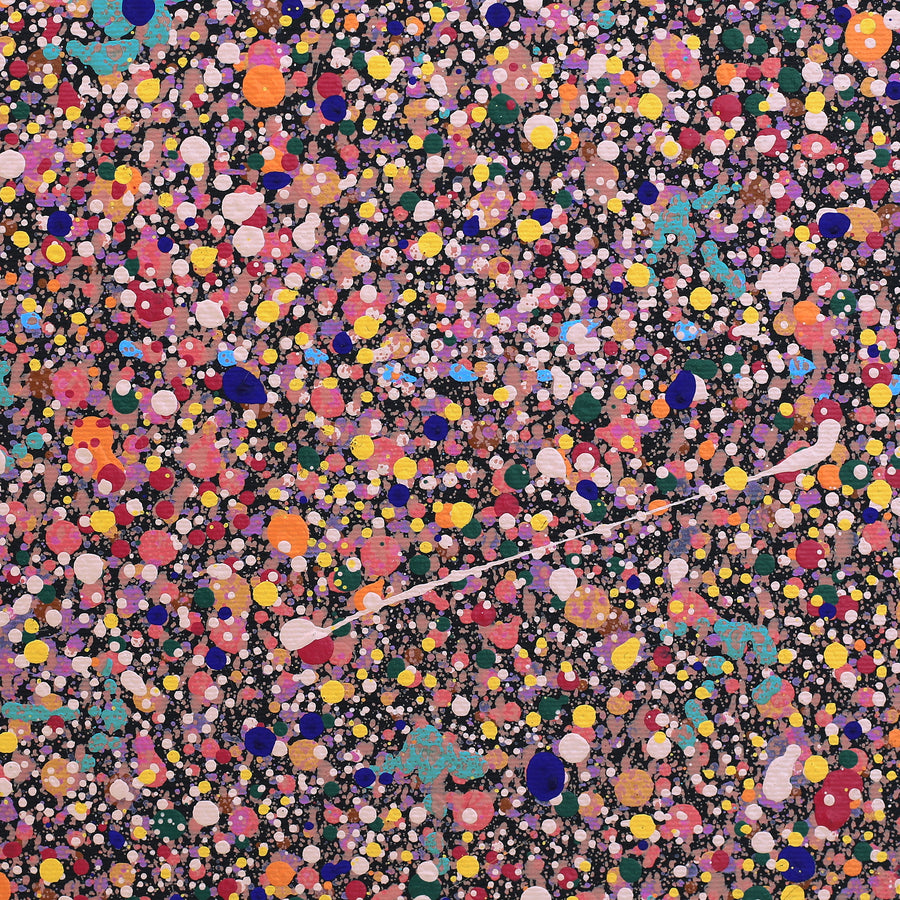 Aboriginal Artwork by Lloyd Jampijinpa Brown, Yankirri Jukurrpa (Emu Dreaming) - Ngarlikurlangu, 30x30cm