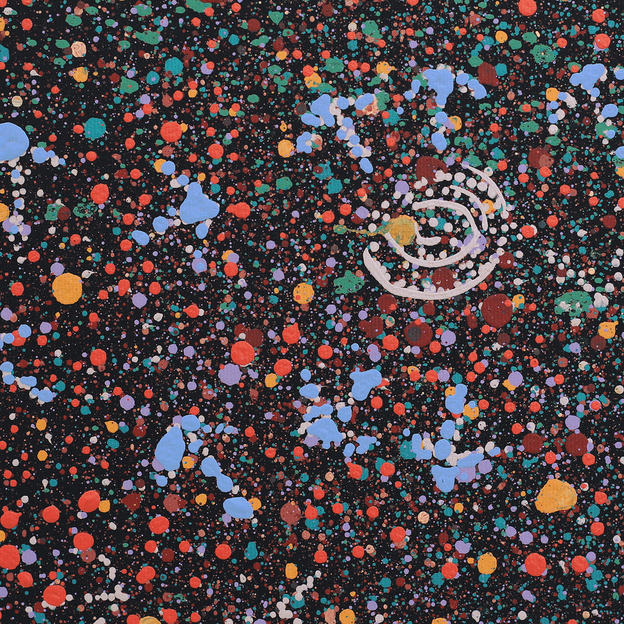 Aboriginal Artwork by Lloyd Jampijinpa Brown, Yankirri Jukurrpa (Emu Dreaming) - Ngarlikurlangu, 30x30cm