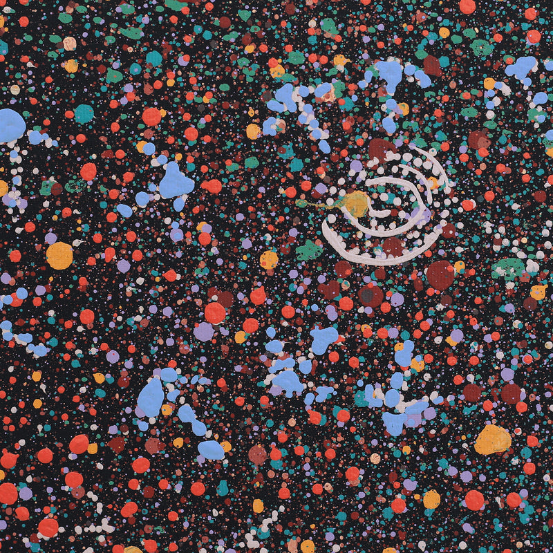 Aboriginal Artwork by Lloyd Jampijinpa Brown, Yankirri Jukurrpa (Emu Dreaming) - Ngarlikurlangu, 30x30cm