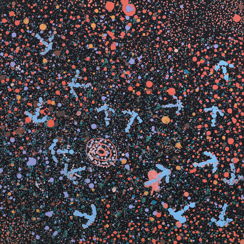 Aboriginal Artwork by Lloyd Jampijinpa Brown, Yankirri Jukurrpa (Emu Dreaming) - Ngarlikurlangu, 30x30cm