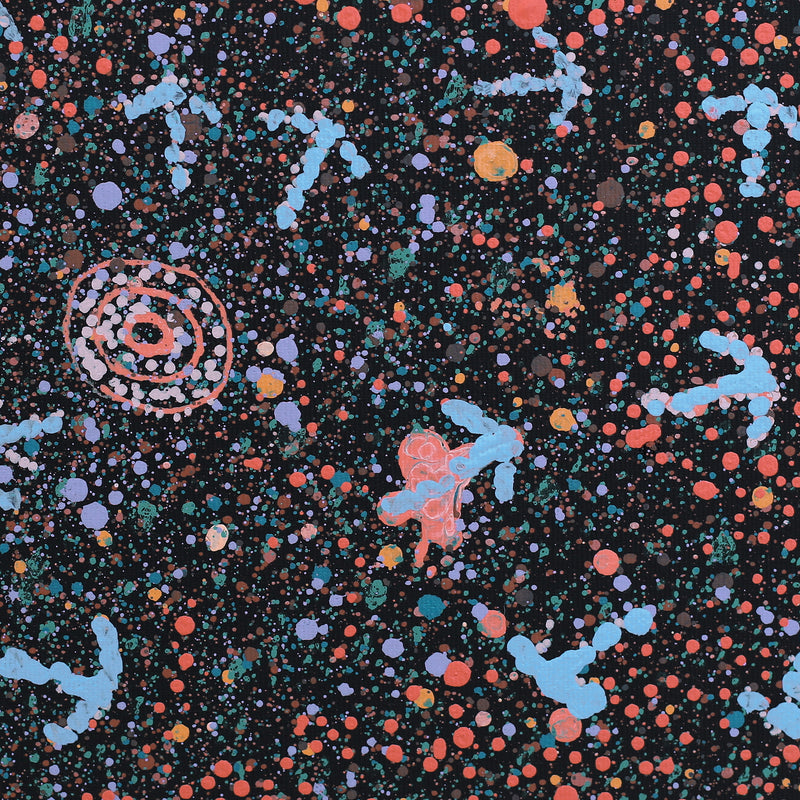 Aboriginal Artwork by Lloyd Jampijinpa Brown, Yankirri Jukurrpa (Emu Dreaming) - Ngarlikurlangu, 30x30cm