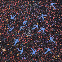 Aboriginal Artwork by Lloyd Jampijinpa Brown, Yankirri Jukurrpa (Emu Dreaming) - Ngarlikurlangu, 30x30cm