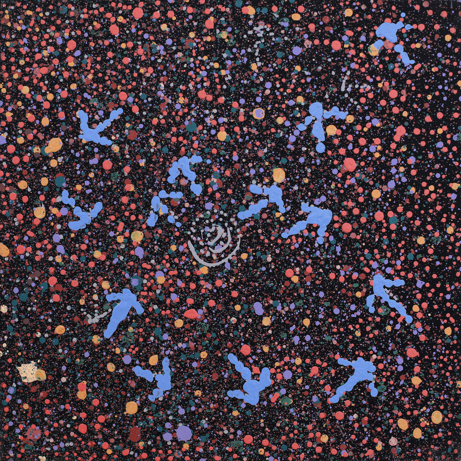 Aboriginal Artwork by Lloyd Jampijinpa Brown, Yankirri Jukurrpa (Emu Dreaming) - Ngarlikurlangu, 30x30cm