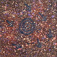Aboriginal Artwork by Lloyd Jampijinpa Brown, Yankirri Jukurrpa (Emu Dreaming) - Ngarlikurlangu, 30x30cm
