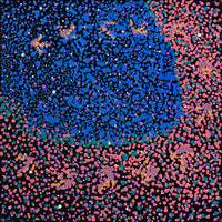 Aboriginal Artwork by Lloyd Jampijinpa Brown, Yankirri Jukurrpa (Emu Dreaming) - Ngarlikurlangu, 30x30cm