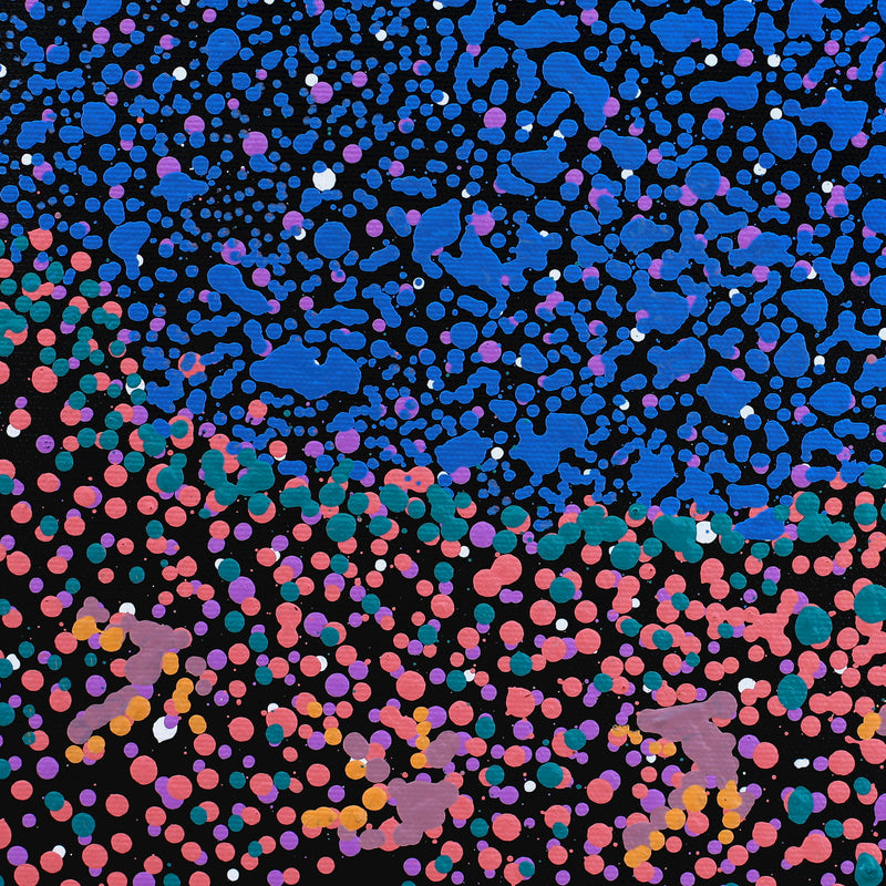 Aboriginal Artwork by Lloyd Jampijinpa Brown, Yankirri Jukurrpa (Emu Dreaming) - Ngarlikurlangu, 30x30cm