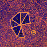 Aboriginal Artwork by Lloyd Jampijinpa Brown, Yankirri Jukurrpa (Emu Dreaming) - Ngarlikurlangu, 76x76cm