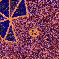 Aboriginal Artwork by Lloyd Jampijinpa Brown, Yankirri Jukurrpa (Emu Dreaming) - Ngarlikurlangu, 76x76cm