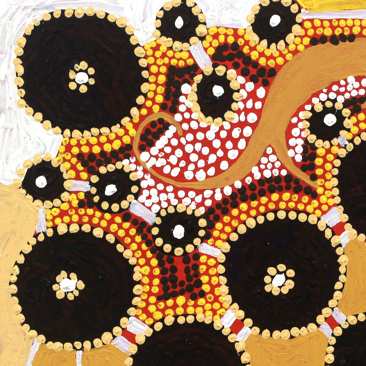 Aboriginal Artwork by Lloyd Jungarrayi Spencer, Wardapi Jukurrpa (Goanna Dreaming) - Yarripurlangu, 30x30cm