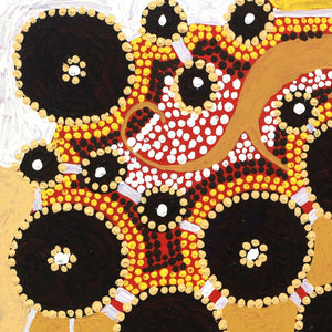 Aboriginal Artwork by Lloyd Jungarrayi Spencer, Wardapi Jukurrpa (Goanna Dreaming) - Yarripurlangu, 30x30cm - ART ARK®