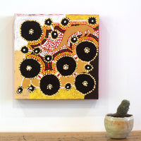 Aboriginal Artwork by Lloyd Jungarrayi Spencer, Wardapi Jukurrpa (Goanna Dreaming) - Yarripurlangu, 30x30cm