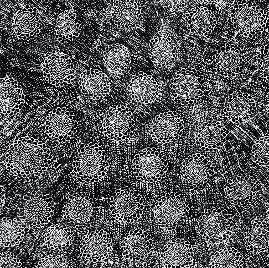 Aboriginal Artwork by Lola Nampijinpa Brown, Ngapa Jukurrpa - Mikanji, 122x107cm