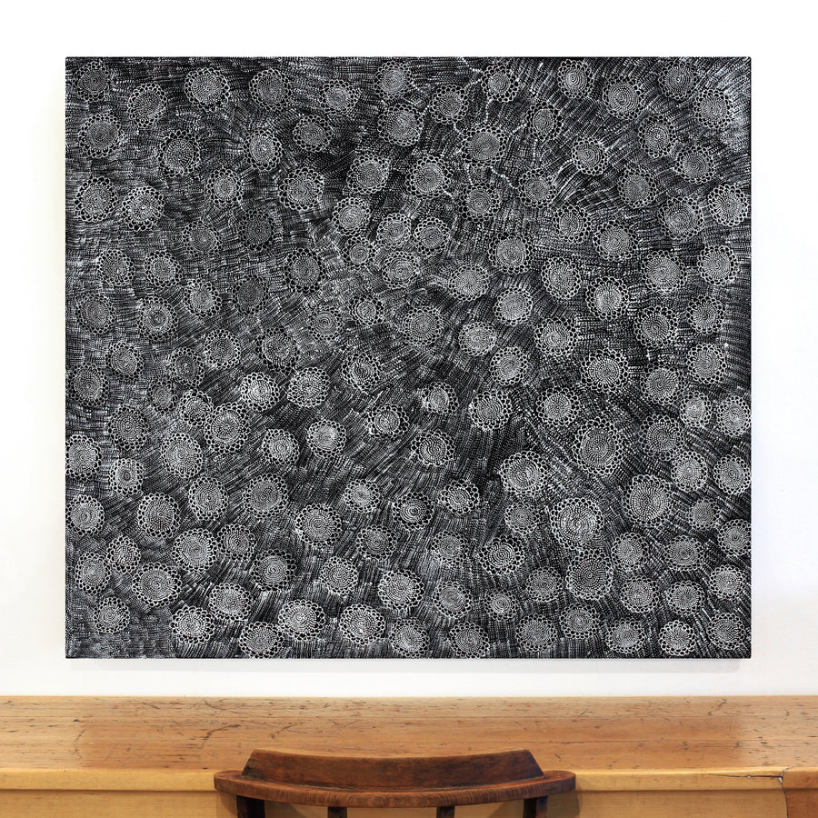 Aboriginal Artwork by Lola Nampijinpa Brown, Ngapa Jukurrpa - Mikanji, 122x107cm