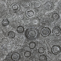 Aboriginal Artwork by Lola Nampijinpa Brown, Ngapa Jukurrpa - Mikanji, 40x40cm