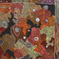 Aboriginal Artwork by Lola Nampijinpa Brown, Ngapa Jukurrpa - Mikanji, 107x107cm