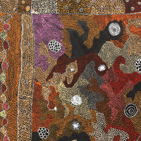 Aboriginal Artwork by Lola Nampijinpa Brown, Ngapa Jukurrpa - Mikanji, 107x107cm