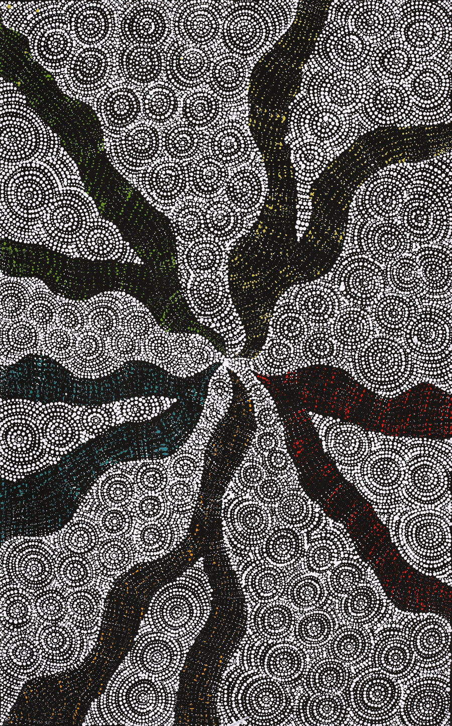 Aboriginal Artwork by Lola Nampijinpa Brown, Ngapa Jukurrpa - Mikanji, 122x76cm
