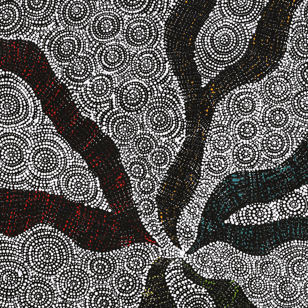 Aboriginal Artwork by Lola Nampijinpa Brown, Ngapa Jukurrpa - Mikanji, 122x76cm