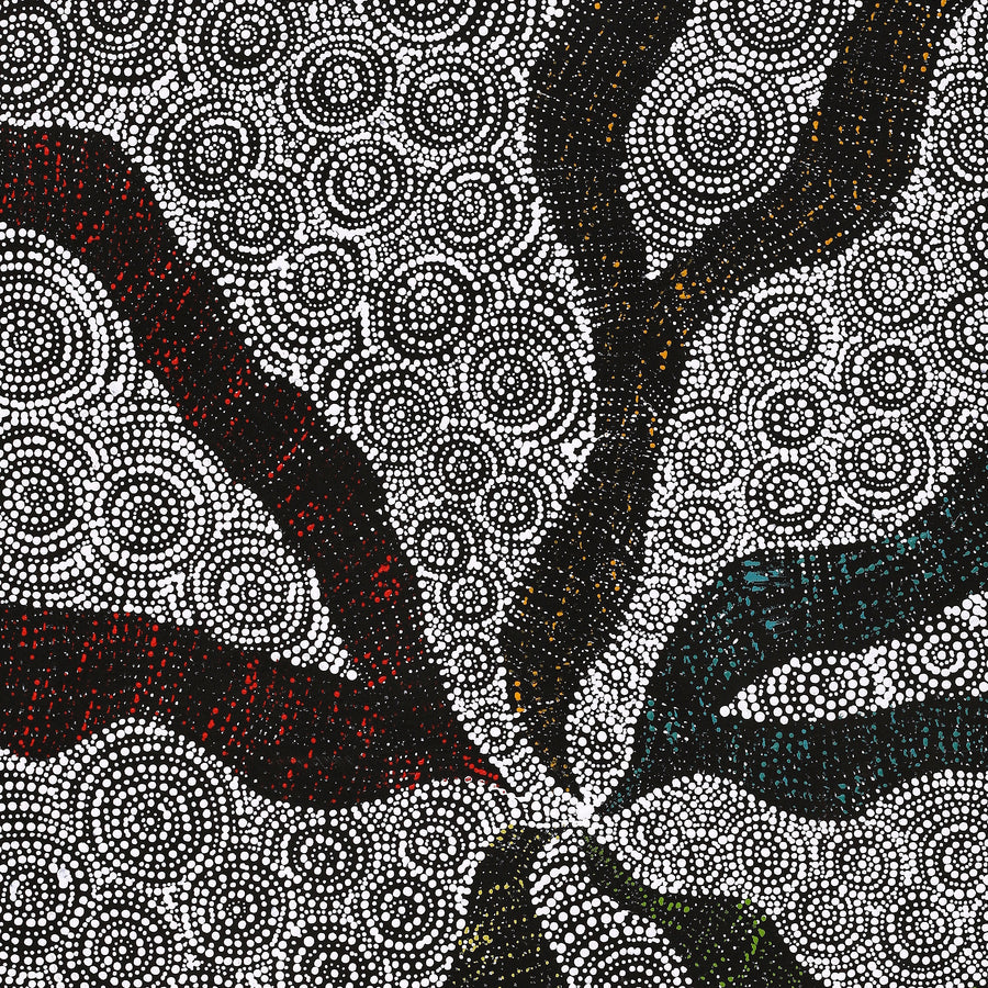 Aboriginal Artwork by Lola Nampijinpa Brown, Ngapa Jukurrpa - Mikanji, 122x76cm