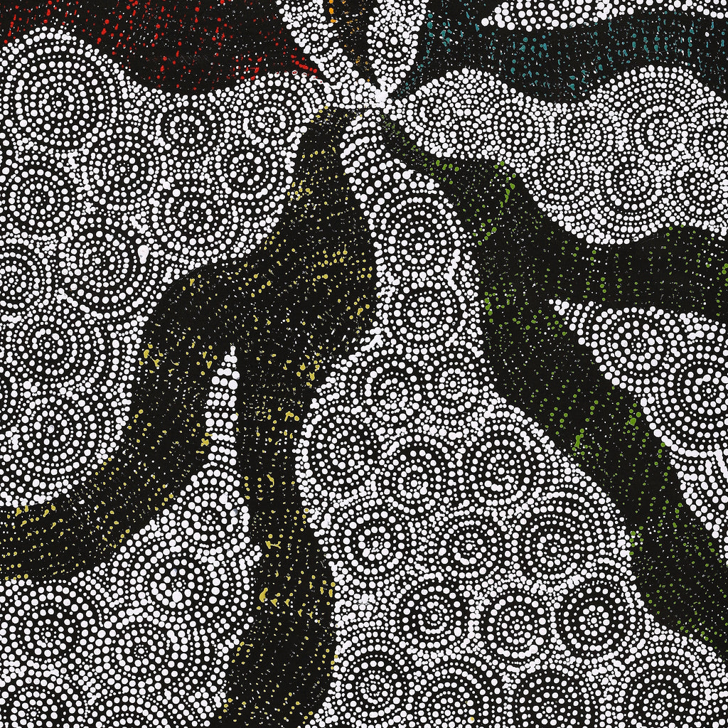 Aboriginal Art by Lola Nampijinpa Brown, Ngapa Jukurrpa - Mikanji, 122x76cm - ART ARK®