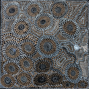 Aboriginal Artwork by Lola Nampijinpa Brown, Ngapa Jukurrpa  - Mikanji, 61x61cm - ART ARK®