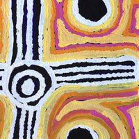 Aboriginal Artwork by Long Maggie Nakamarra White, Ngapa Jukurrpa (Water Dreaming), 61x30cm