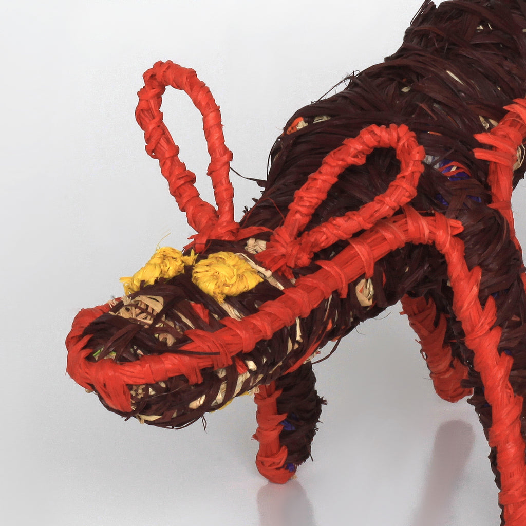 Aboriginal Artwork by Loretta Peters - Tjanpi Papa (dog) Sculpture