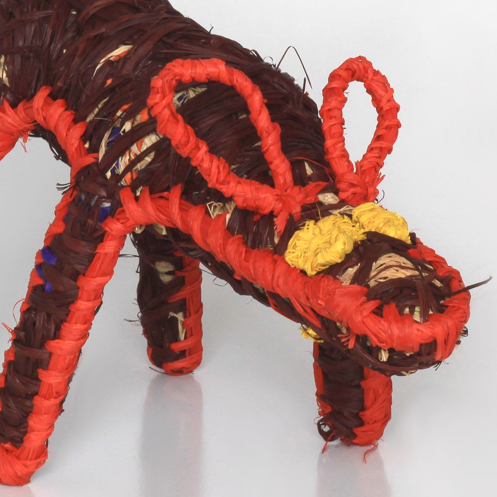 Aboriginal Artwork by Loretta Peters - Tjanpi Papa (dog) Sculpture