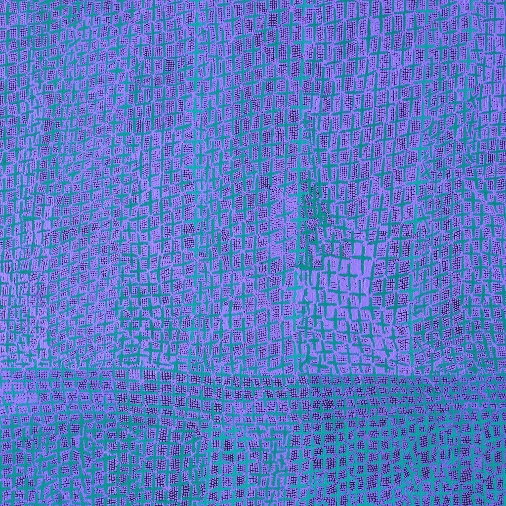 Aboriginal Artwork by Lorraine Nungarrayi Granites, Ngatijirri Jukurrpa (Budgerigar Dreaming), 152x107cm