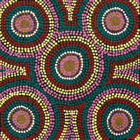 Aboriginal Artwork by Lorraine Napangardi Wheeler, Ngurlu Jukurrpa (Native Seed Dreaming), 30x30cm