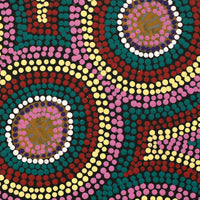 Aboriginal Artwork by Lorraine Napangardi Wheeler, Ngurlu Jukurrpa (Native Seed Dreaming), 30x30cm