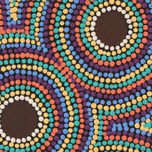 Aboriginal Art by Lorraine Napangardi Wheeler, Lukarrara Jukurrpa (Desert Fringe-rush Seed Dreaming), 30x30cm - ART ARK®