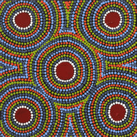 Aboriginal Artwork by Lorraine Napangardi Wheeler, Lukarrara Jukurrpa (Desert Fringe-rush Seed Dreaming), 30x30cm