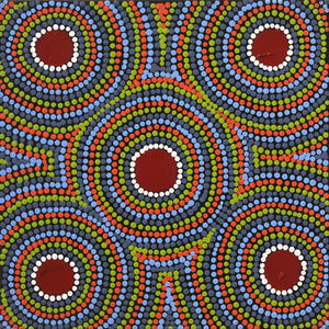Aboriginal Artwork by Lorraine Napangardi Wheeler, Lukarrara Jukurrpa (Desert Fringe-rush Seed Dreaming), 30x30cm - ART ARK®