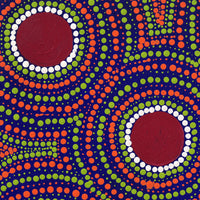Aboriginal Artwork by Lorraine Napangardi Wheeler, Lukarrara Jukurrpa (Desert Fringe-rush Seed Dreaming), 30x30cm