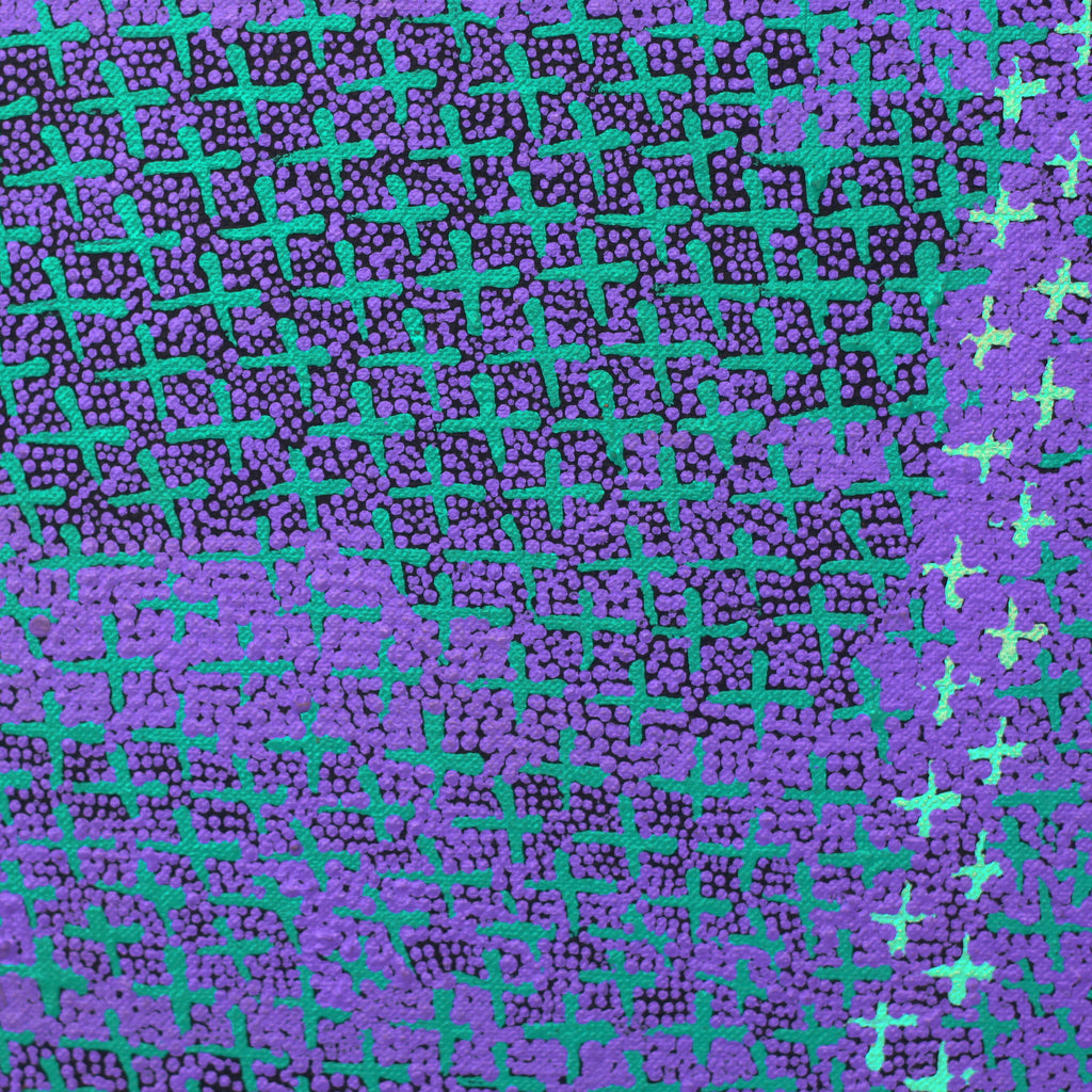 Aboriginal Artwork by Lorraine Nungarrayi Granites, Ngatijirri Jukurrpa (Budgerigar Dreaming), 107x91cm