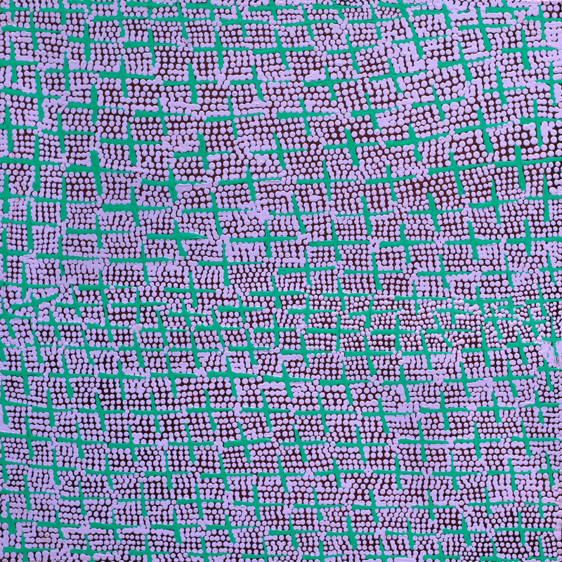 Aboriginal Artwork by Lorraine Nungarrayi Granites, Ngatijirri Jukurrpa (Budgerigar Dreaming), 30x30cm