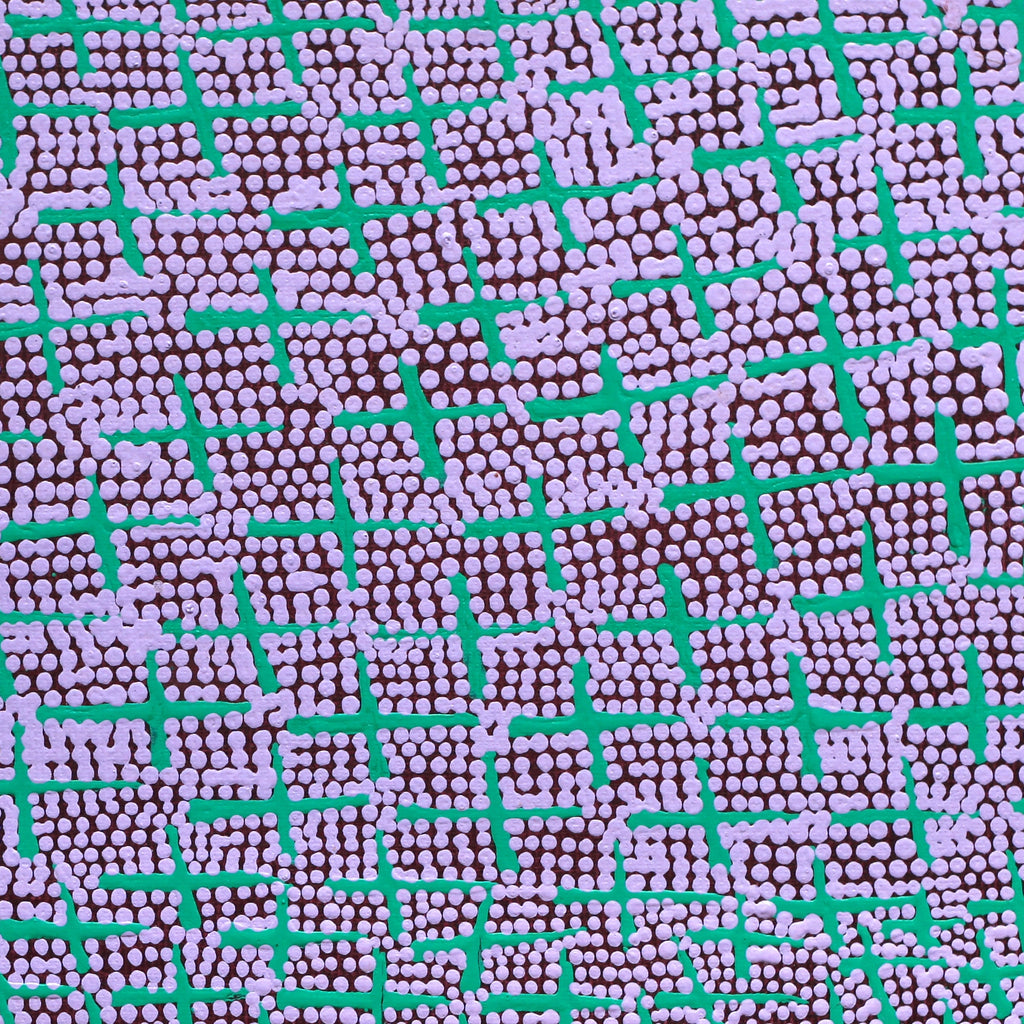 Aboriginal Artwork by Lorraine Nungarrayi Granites, Ngatijirri Jukurrpa (Budgerigar Dreaming), 30x30cm