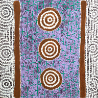 Aboriginal Artwork by Lorraine Nungarrayi Granites, Ngatijirri Jukurrpa (Budgerigar Dreaming), 30x30cm