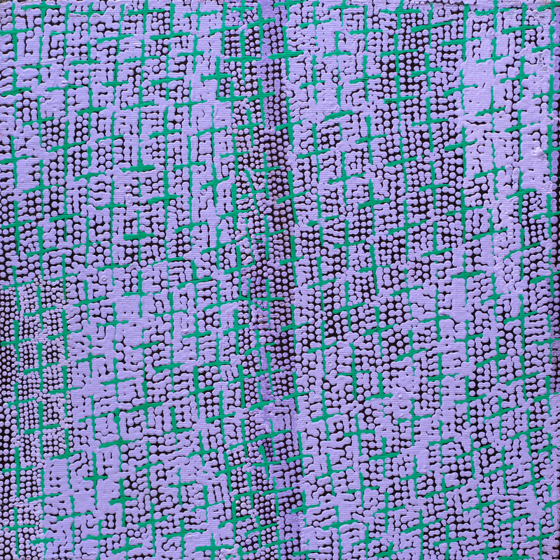 Aboriginal Artwork by Lorraine Nungarrayi Granites, Ngatijirri Jukurrpa (Budgerigar Dreaming), 30x30cm